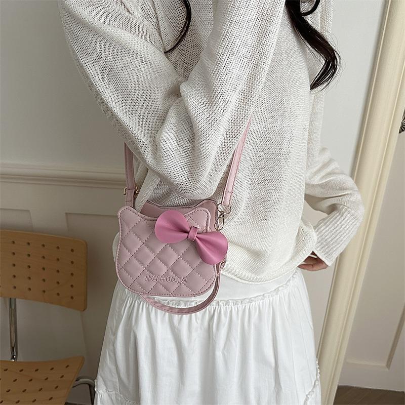 Trendy New Cat Small Bag Girl Niche Diamond Cute Shoulder Messenger Bag Bow Bag