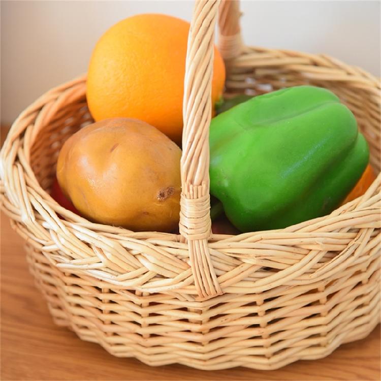 Fruit Bread Basket Breathable Rattan Basket Vegetable Storage Serving Basket for Wedding Home Party Photography