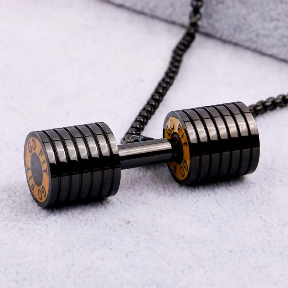 Zinc Zinc Alloy Dumbbell Necklace Strength Training Dumbbell Sports Necklace  Jewelry Accessories