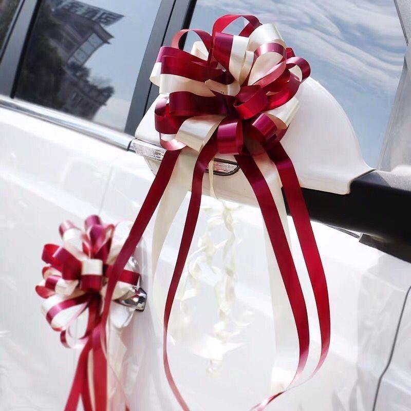 Shiny Double-Sided Red Ribbon Bow for Weddings, Gifts, and Events