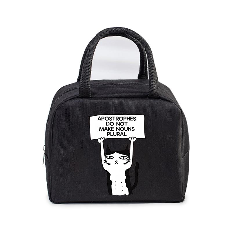 "Teachers Change The World" Pattern Women Men Portable Lunch Bags Funny Books Coffee Pencil Thermal Food Insulation Lunch Bag