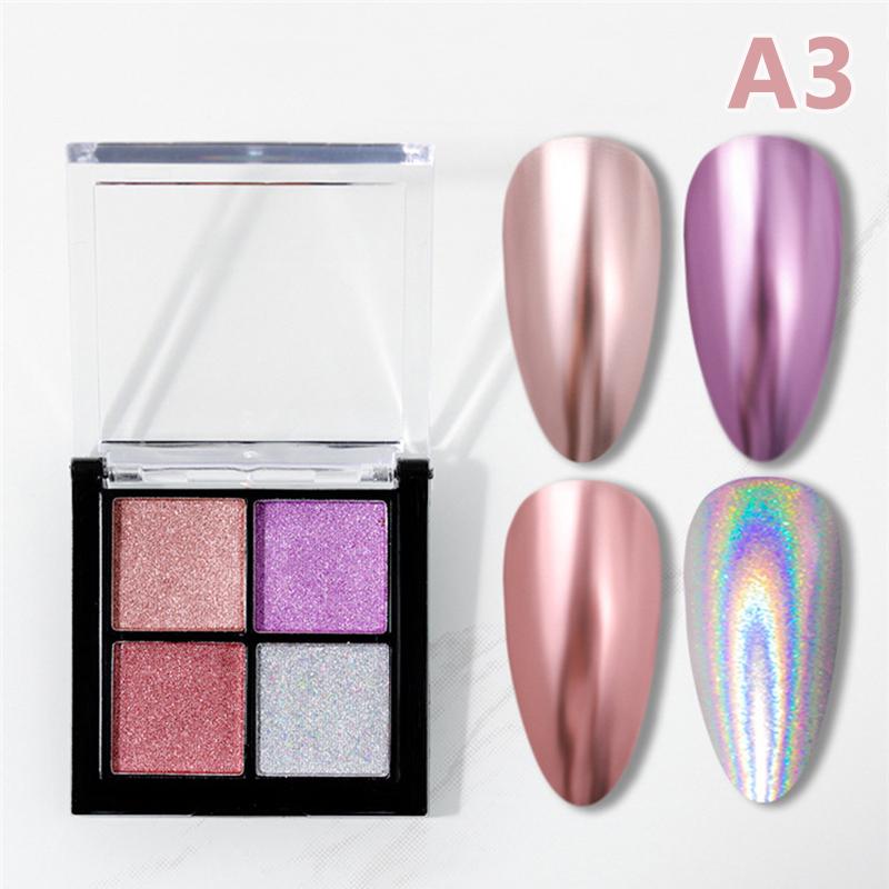 

4 кольори Aurora Solid Mirror Shiny Nail Glitter Nails Uv Gel Polish Pigment Nail Art Decorations Accessories