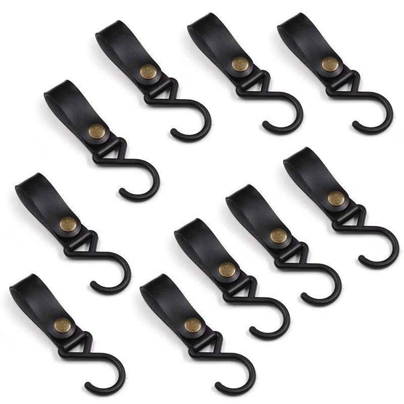 Suli Portable S-Shaped Leather Outdoor Utility Hooks
