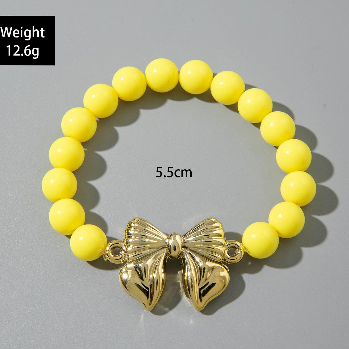 

1шт/7шт летний браслет-бантик из акрила с допамином, модный простой эластичный браслет ручной работы для женщин