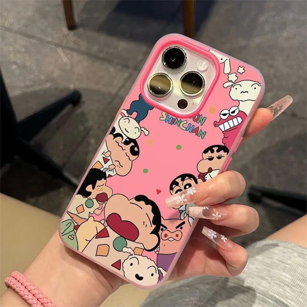 New Jelly 2-in-1 Phone Case for Women with High Luxury and Light Luxury for Apple Phone Case Fashion Trend Crayon Shin Chan