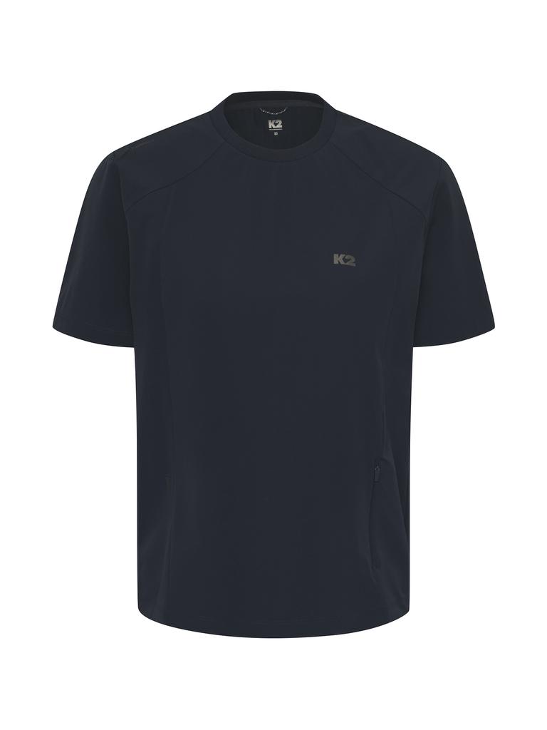 K2 Ktr Airdive Woven Short Sleeve Round Neck T-Shirt W_Midnight Navy