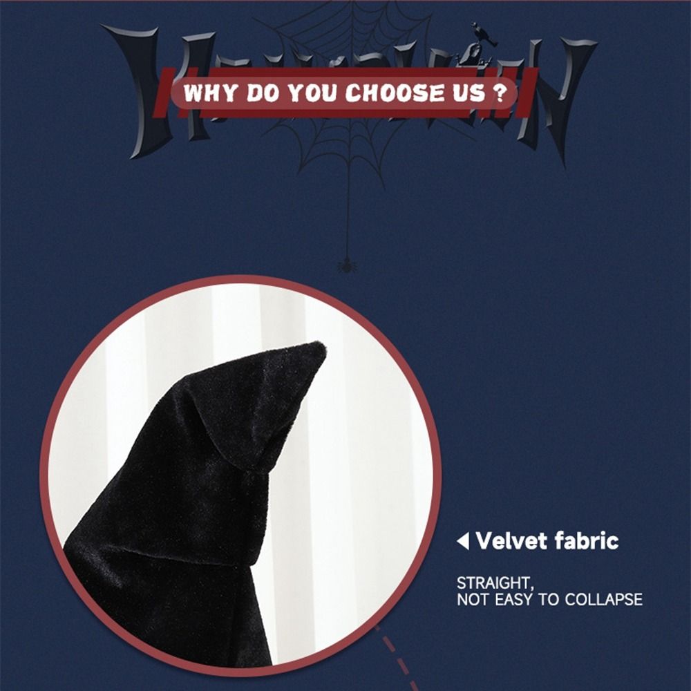 Gothic Queen Wizard Cap Velvet Cloth Halloween Witch Hats Cool   Parties