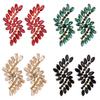 Fashion Geometric Crystal Drop Earrings For Women With Alloy Material Elegant Evening Jewelry