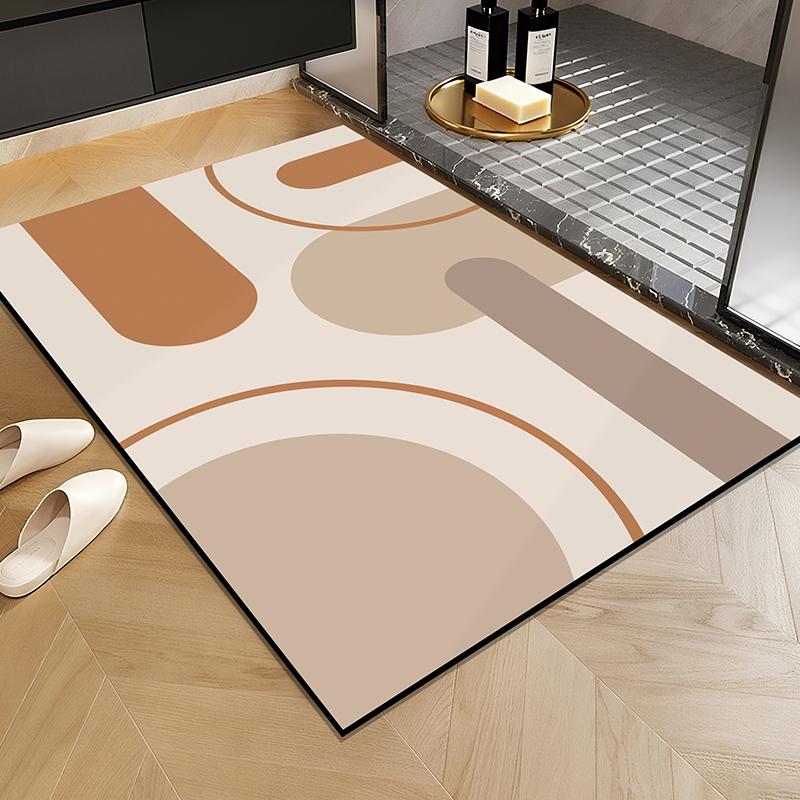 VIKAMA Entrance Door Mat For Modern Minimalist Bathroom, Water-Absorbing Toilet, Easy To Clean Carpet For Home Decoration.
