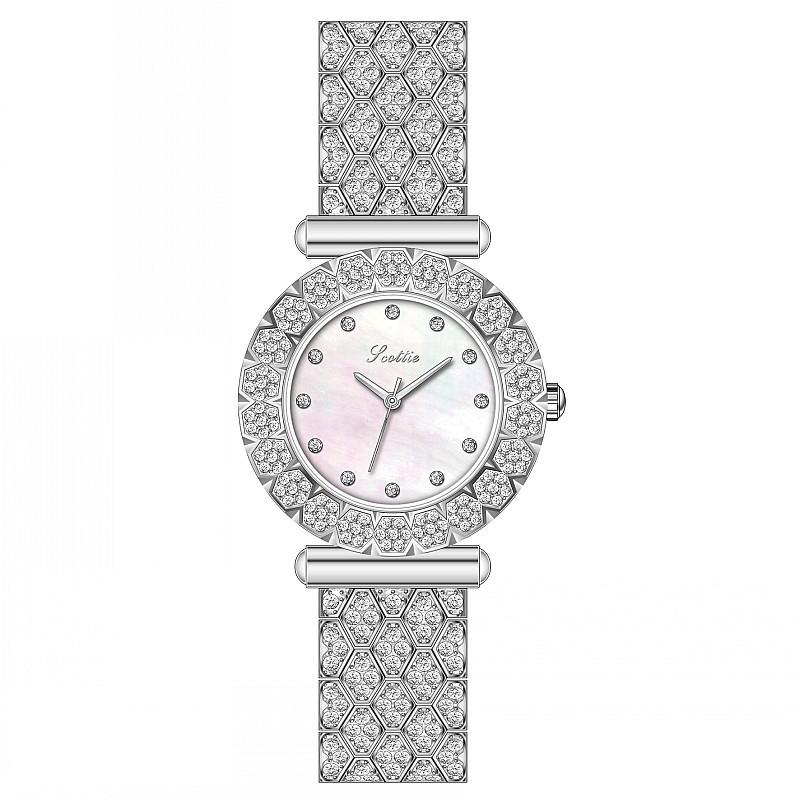 Fashion Steel Belt With Diamonds, Wind Temperament, Personality Trend, Casual Women'S Watch, Female Shell Chassis