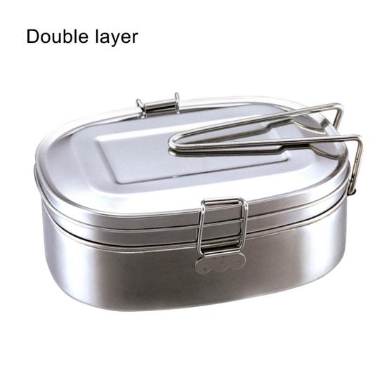 Conteneur épais de boîte à déjeuner de stockage d'étudiants de rectangle en acier de casse-croûte en acier inoxydable