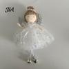 Pastel Christmas Tree Decor Angel Ornaments, Cute Plush Doll Pendant with Soft Furnishing Party Accents Bell for Tree, Holiday Home Simple Scene