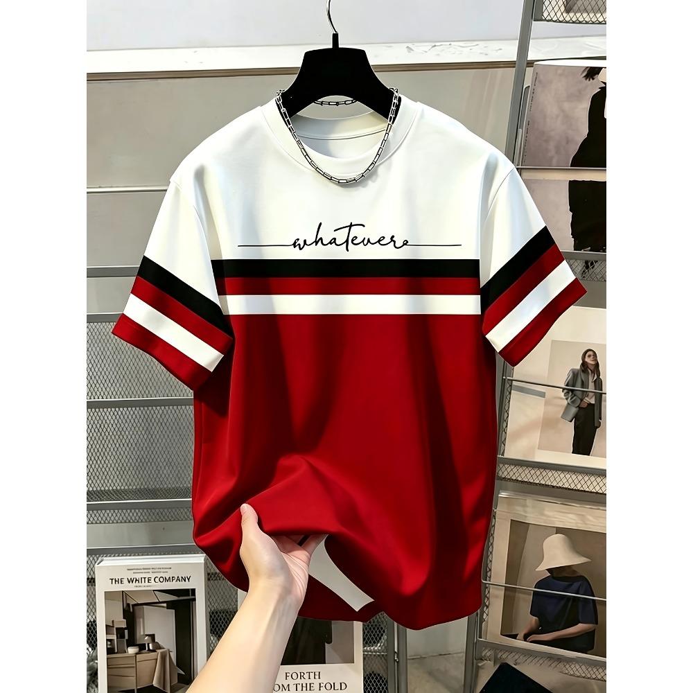 Hot Selling New Men's Summer Striped Letter Printed Micro Elastic