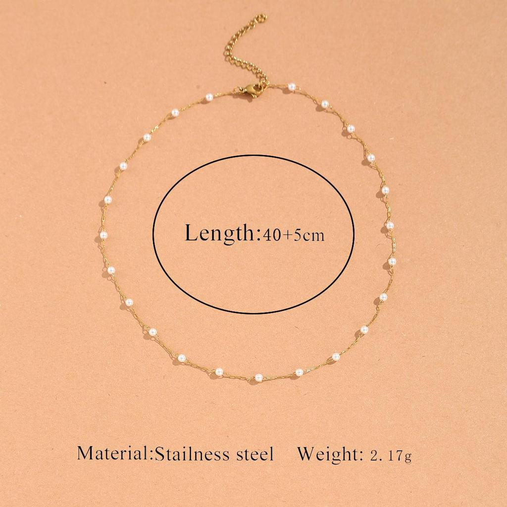 Retro Pearl Chain Necklace Set - Stackable, Versatile, and Fashionable Jewelry