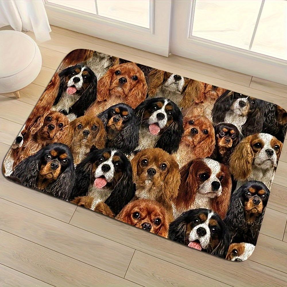 1pc Multi-Dog Pattern Non-Slip Rug, Machine Washable Floor Mat for Living Room Bedroom Kitchen Entrance Home Decor
