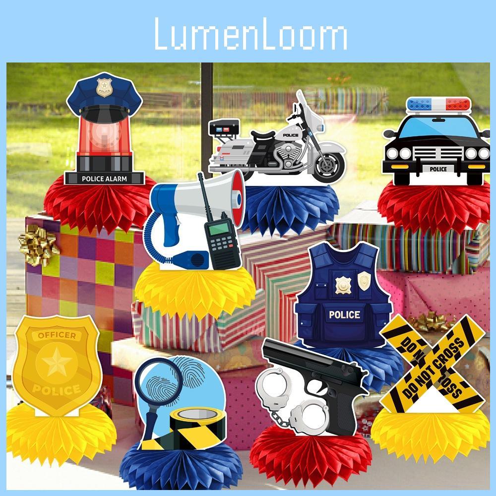 Themed Police Children Birthday Party Desktop Decoration Honeycomb Ornaments