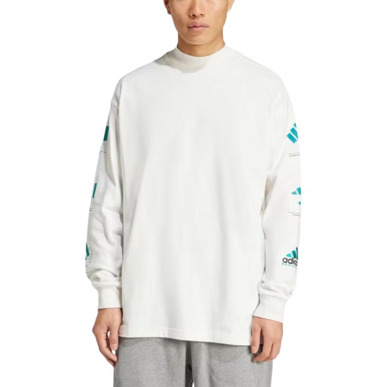 adidas Serie Equipment Ss25 Eqt Moda Traspirante Comodo Cotone Maglietta a Maniche Lunghe Uomo Top Bianco JN4846