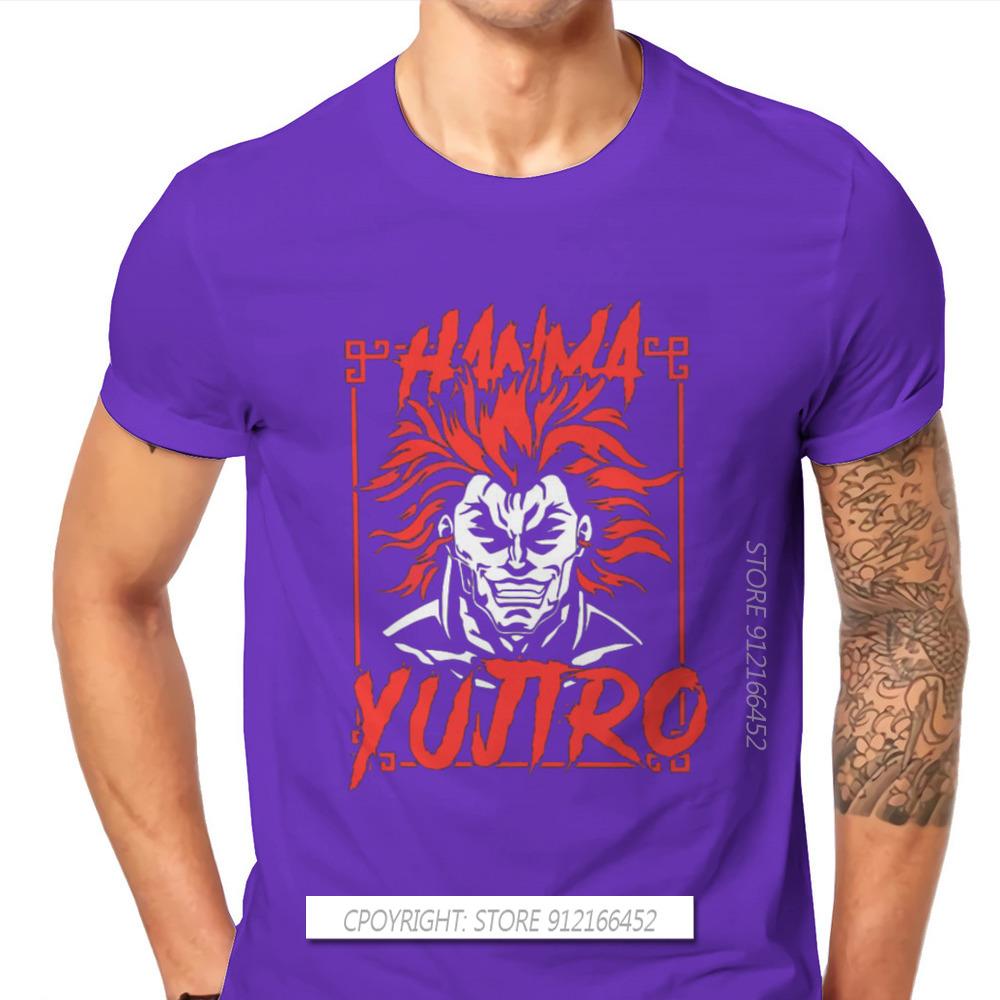 Red Badass Fashion TShirts Grappler Baki Hanma Yujiro Dou Manga Men Style Fabric Streetwear T Shirt O Neck Oversize