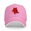 Rode Duivel Logo Zwarte Baseballpet Klassieke Verstelbare Pet met Geborduurd Ontwerp voor Unisex en Dames Streetwear Stijl Accessoire