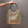 New Summer Fashion Water Diamond Big Bag Tidal Diamond Embedding Single Shoulder Crossbody Women's Bag Large Capacity Versatile Diamond Bag