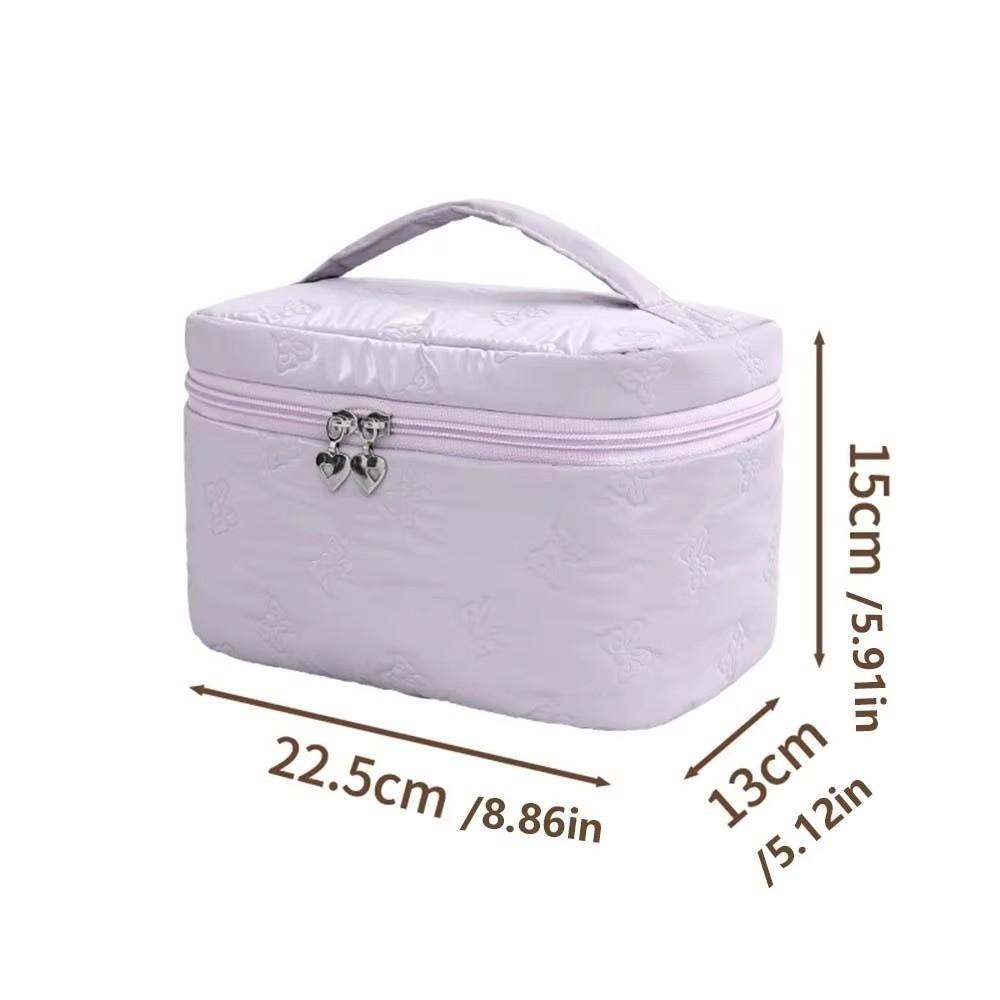 Travel Handheld Makeup Bag Large Capacity Square Washroom Bag Double Zipper Waterproof Storage Bag For Women