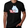 Cute Cartoon Baby Hippo Laptop Tshirt Running Perforunisexce Short Sleeve Tee