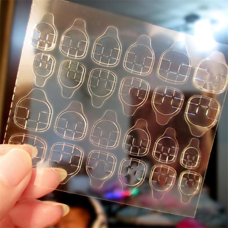 120/240PCS Jelly Waterproof Double-Sided Transparent Nail Tape Ultra Thin Strong Hold Invisible Damage-Free Removable for Fake Nails