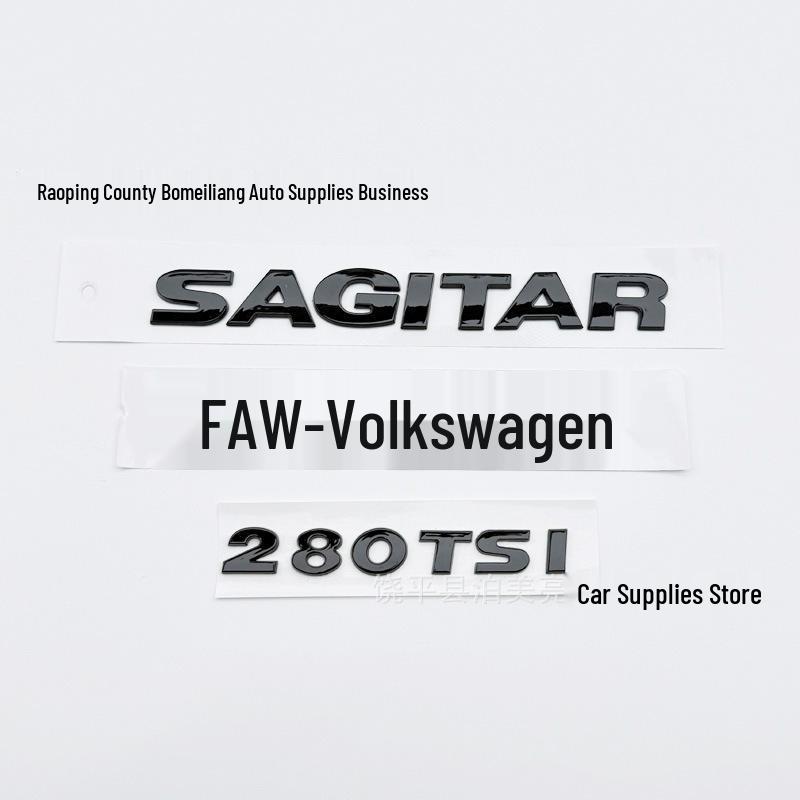 Volkswagen Sagitar 08-22 Black 280TSI Rear Badge and Letter Sticker Set