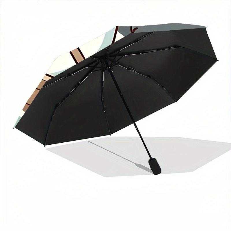 We Bare Bears Friends Automatic Folding Umbrella, Self-Opening/ Closing, Durable Windproof Travel Umbrella for Outdoor Adventures A0826086