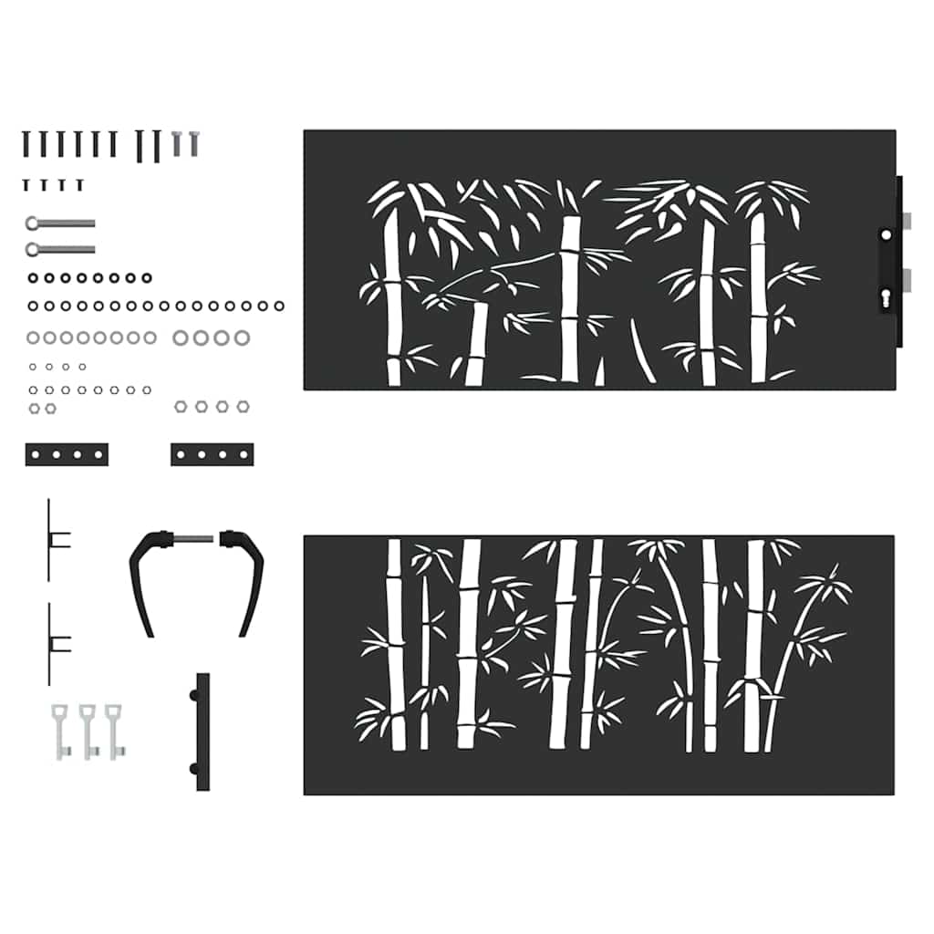 Garden Gate 85 X 100 Cm Powder Coated Steel Black
