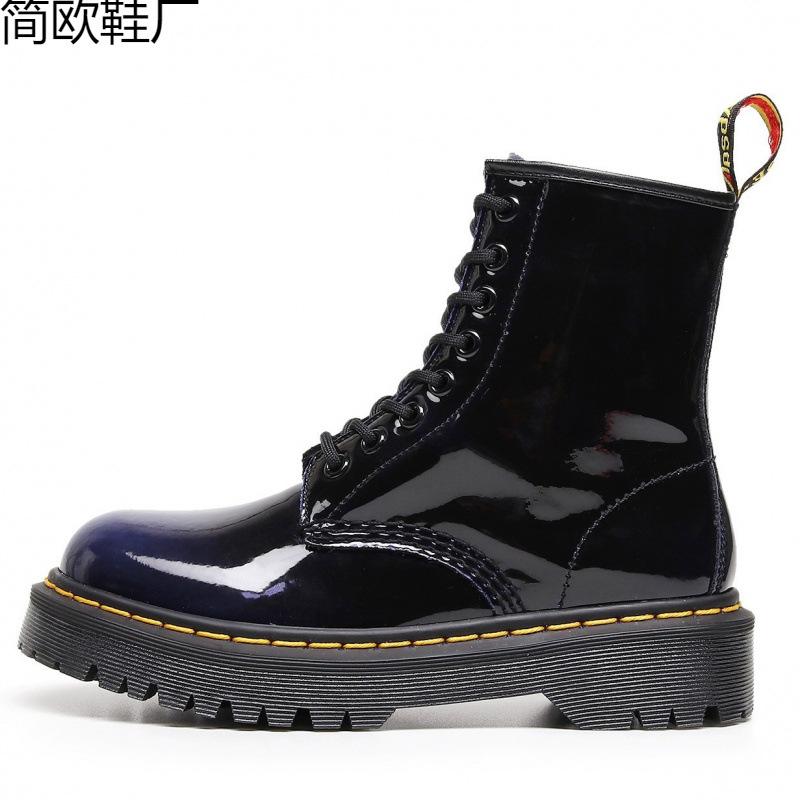 High-top Color-changing Green Locomotive Boots Women's Classic Retro Short Boots Men's and Women's Genuine Leather Boots