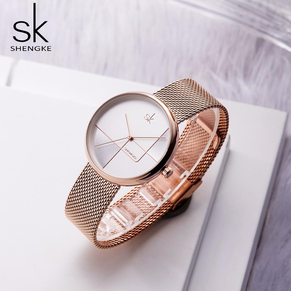 Ladies Watch Fashion Simple Personality Geometric Women'S Watch Quartz Watch Mesh Strap Watch 0105