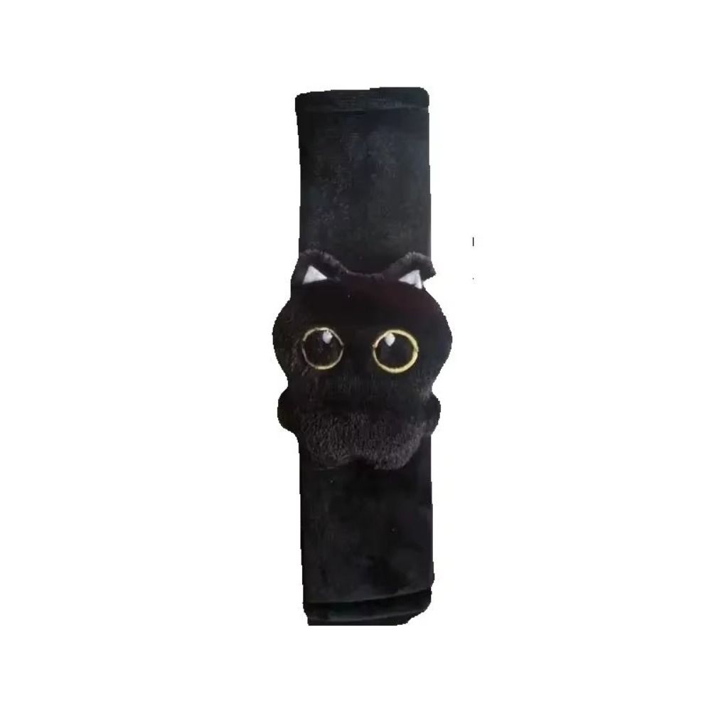 Black Cat Car Safety Shoulder Pads Soft Plush Pressure-Relief Car Seatbelt Shoulder Guard Seat Belt Protective Cover
