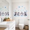 Penguen Duvar Çıkartmaları, Sevimli 4 Mutlu Penguen Banyo Dekorasyonu, Banyo, Çocuk Odası ve Duş Duvar Sanatı İçin Kendinden Yapışkanlı Çıkarılabilir Duvar Stickerları