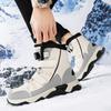 Herren Winter Schneestiefel mit Fleece-Wärme, Große Baumwollschuhe, Fell und Leder integriert, Extrem kalte High-Top Baumwollstiefel