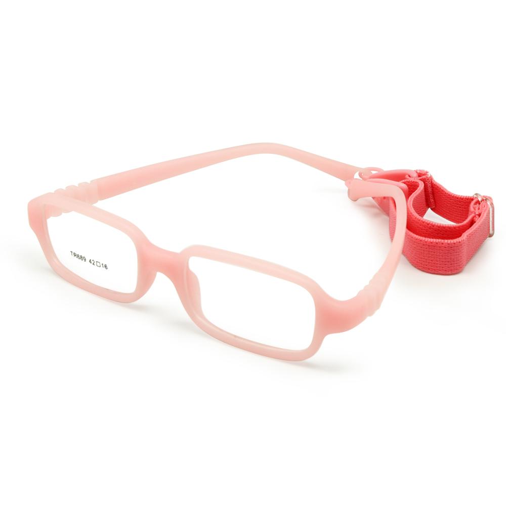 Baby Girl's Boy's Glasses Size 42mm with Cord No Screw One-piece Flexible Toddler Bendable Children Glasses Frame