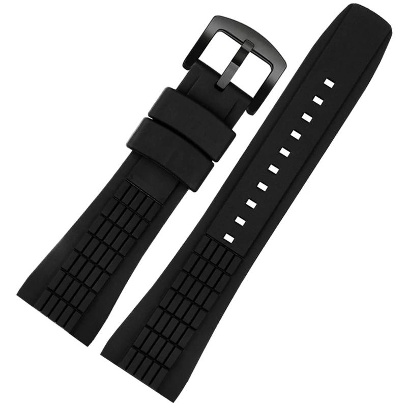 26mm For Seiko Watch with VELATURA Series Silicone Bracelet SRH006 SPC007 Black Men's Accessories