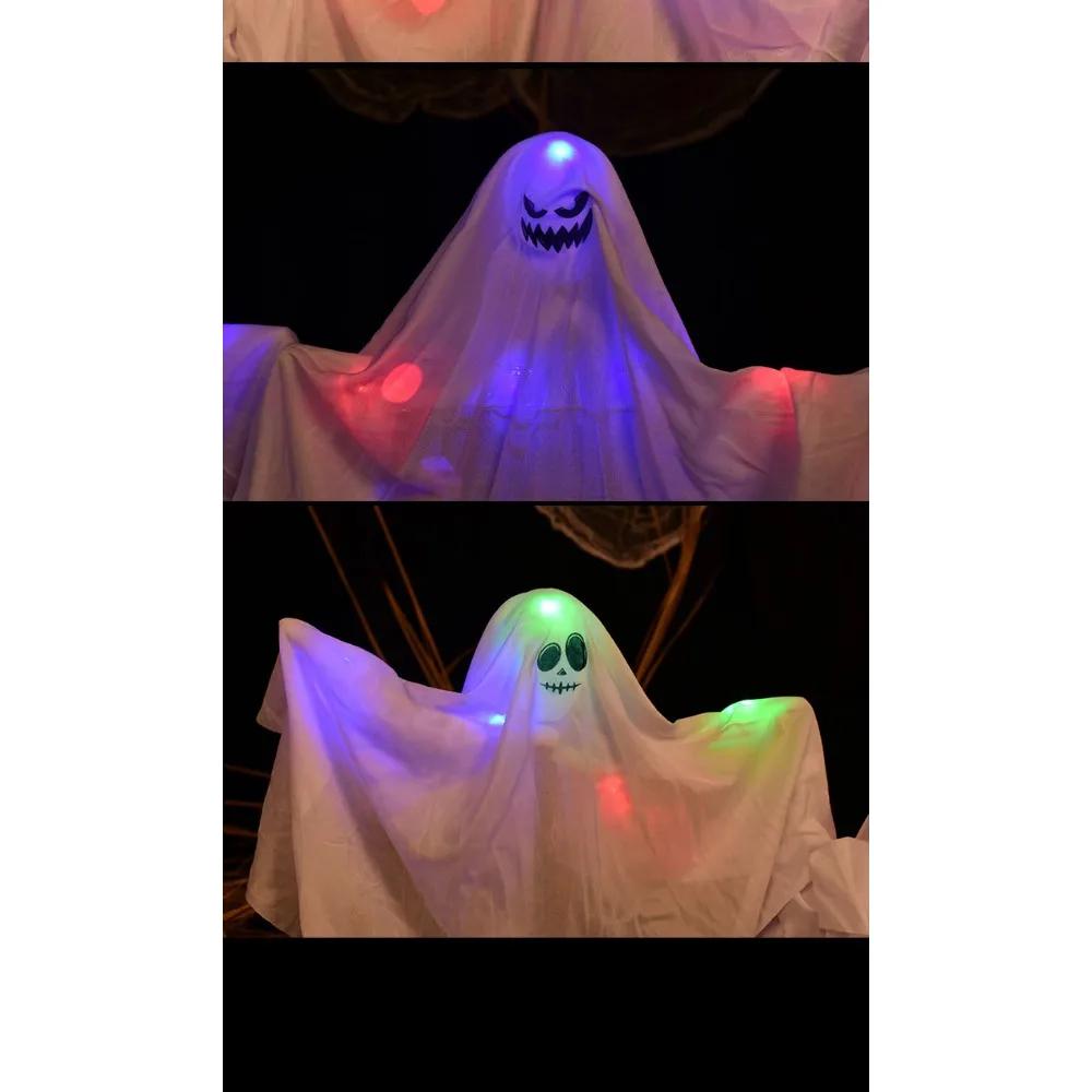 Halloween Props, Colorful Lights, Small Ghosts, Black and White Decorations, Bar and Haunted House Decorations