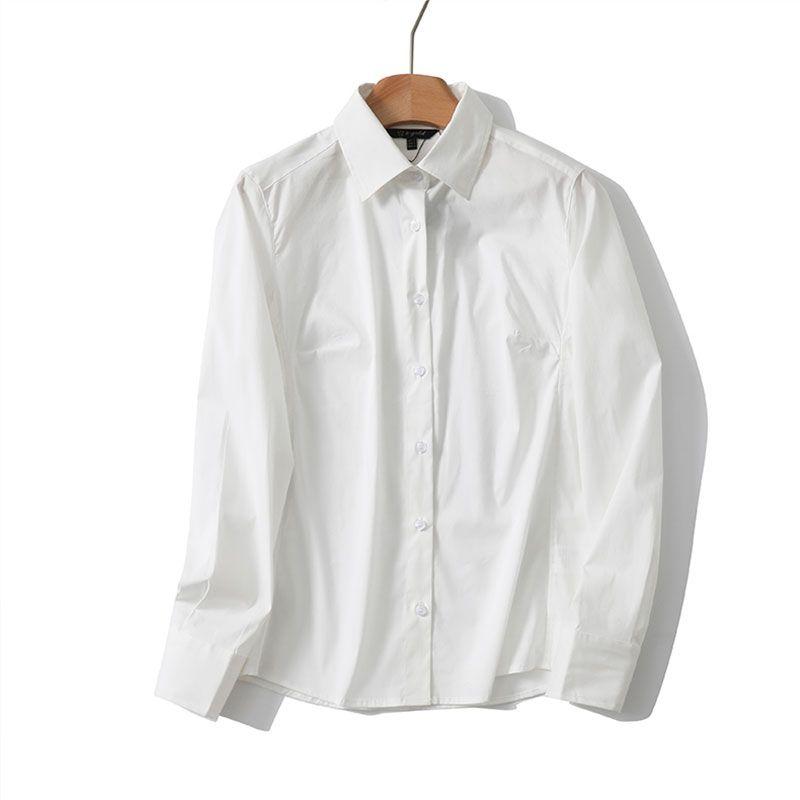 

MD Women s Workplace Intelligence Commute Style All-Match White Tops Inner Wear Base Long Sleeves Shirt 05153564250 White L