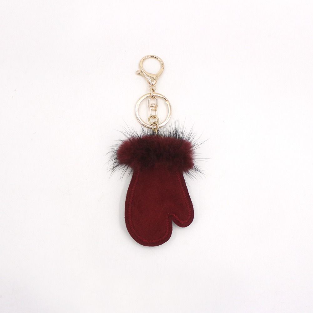 Snow Pu Leather Pendant Fluffy Winter Plush Keyring Fashion Bag Pendant Gifts