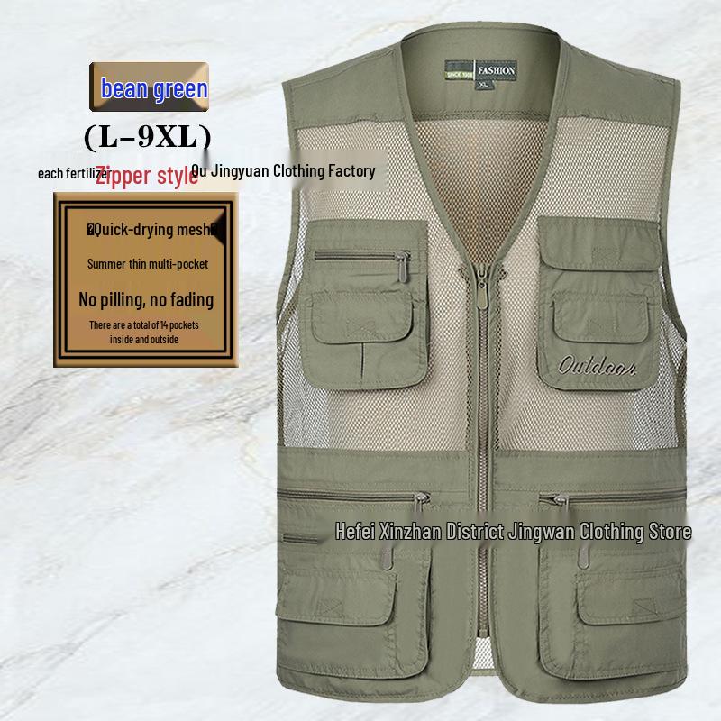 Men's Summer Mesh Multi-Pocket Fishing Vest – Outdoor Lightweight Sleeveless Jacket