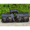 Bull Leather Motorcycle Side Pouch Saddle Panniers Bag Pouch 3 Bags