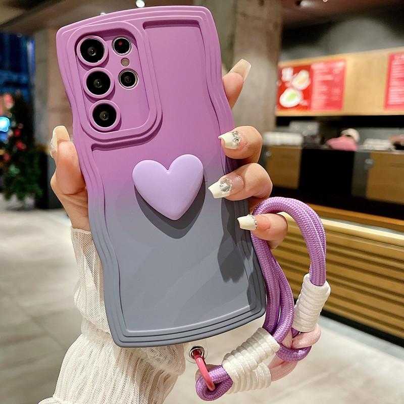 Applicable to Samsung S25ultra mobile phone case a73 love s23 lanyard A54 sense S23fe liquid s22a34