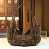 Fashion High-End Locomotive Wind Rivets Retro Women'S Shoulder Bag Foreign Style Underarm Dumpling Bag