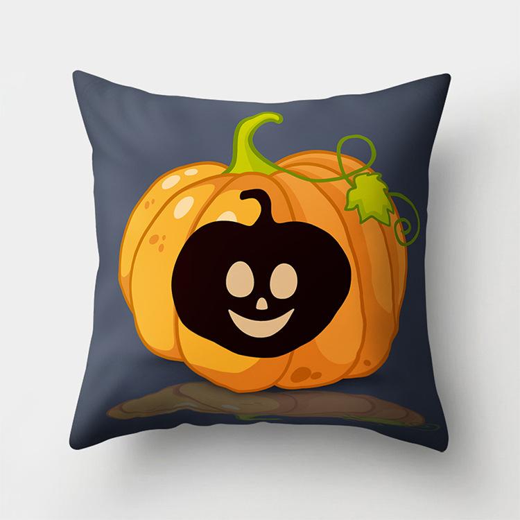 Halloween Theme Ghost Wizard Print Pattern Cushion Cover Home Living Room Sofa Decoration Square Polyester Pillow Pillow Cover