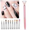 1 x Pen 10 x Pen Head Detachable Gel Pen Detachable Nail Art Brush  Home And Salon Manicure