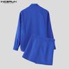 INCERUN Men Two Pieces Long Sleeve Buttons Shirts with Wrap Hem Sets