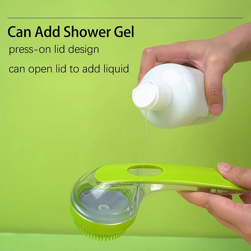 Pet Bath Massage Brush Soft Silicone Bristle Scrubbing Cleaner with Ergonomic Handle for Indoor Outdoor Bathing Shower Spa