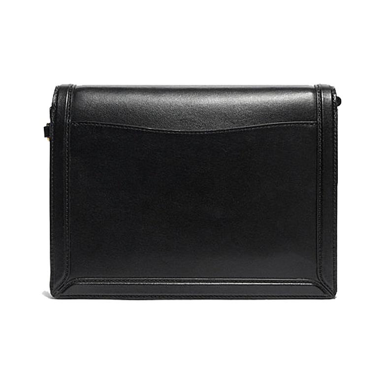 Coach Borsa a tracolla Hutton 22 con chiusura a scatto e catena Donna Nera 88342-B4BK