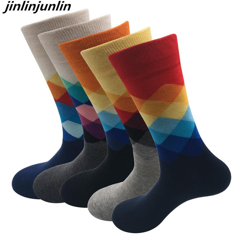 Cotton Casual High-quality Men's and Girls' Socks, Colored Clothes for Girls' Socks (5 Pairs Per Batch) Without Gift Box